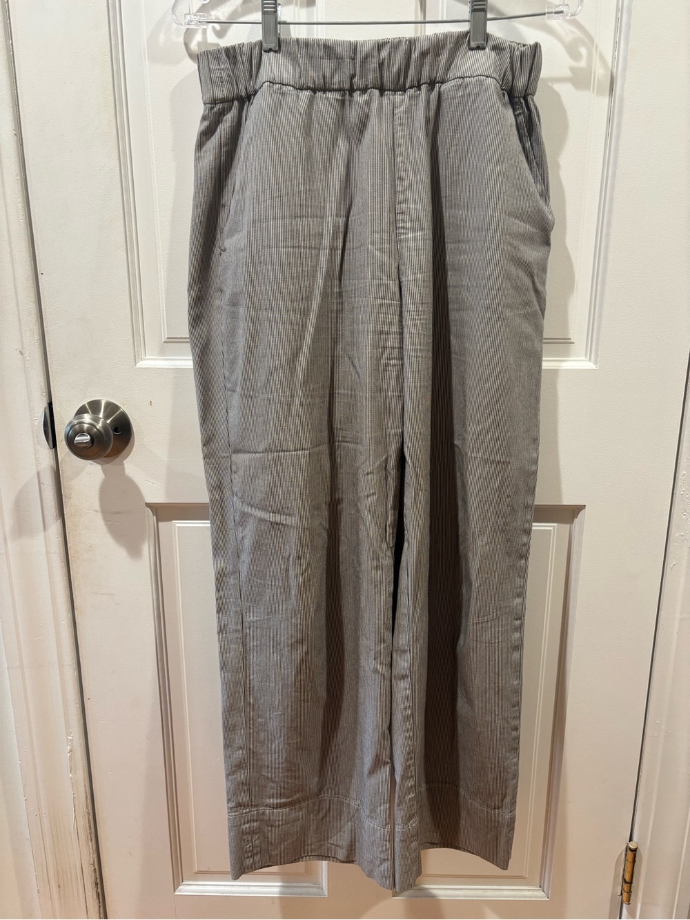 Everlane grey striped easy pants, M